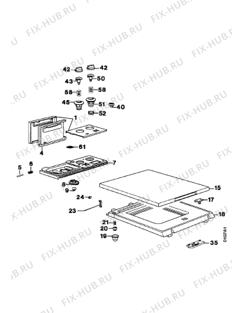 Взрыв-схема стиральной машины Electrolux EW1240K - Схема узла Control panel and lid